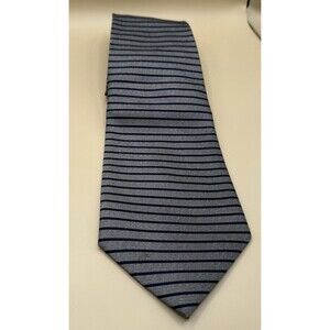 Cheri Copain Gray With Blue Stripes 100% Pure Silk Made In Italy